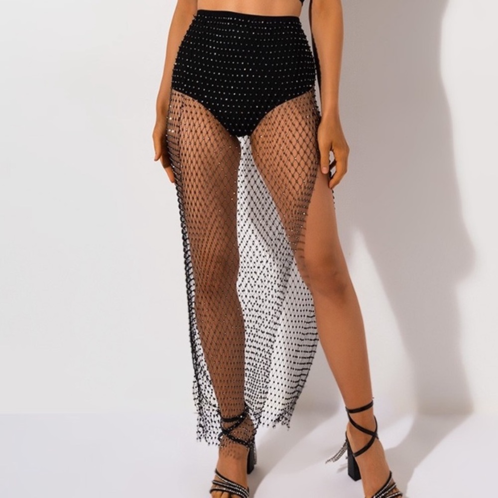 Black and silver Rhinestone skirt